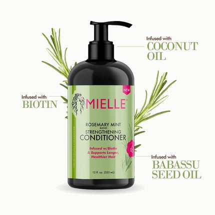 Mielle Organics Rosemary Mint Strengthening Conditioner with Biotin 12 Ounce