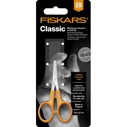 Fiskars Manicure Scissors Round Tip Total Length 10 cm Steel Synthetic Material Classic