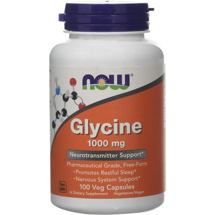 Now Foods Glycine Capsules 1000mg 100 Count
