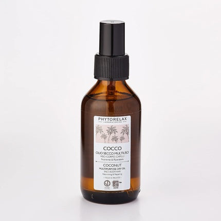 Phytorelax Laboratories Vegan Organic Coconut Multipurpose Dry Oil Face Body Hair Nourishing Wrapping Absorbs Immediately 100ml