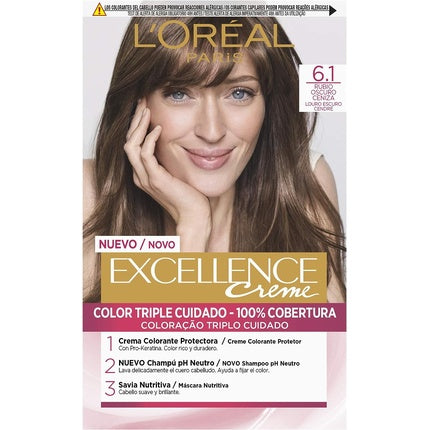 L'Oreal Paris Excellence Creme Hair Coloring #9,1 Light Blonde Light Ash 155g
