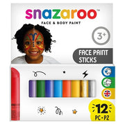 Snazaroo 1172193 Children's Makeup Set with 12 Pens Water-Based Face Paint for Sensitive Skin for Carnival, Halloween