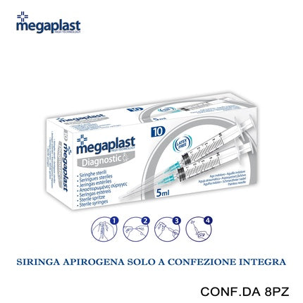 Megaplast Diagnostic Sterile Syringes 5ml Pack Of 10