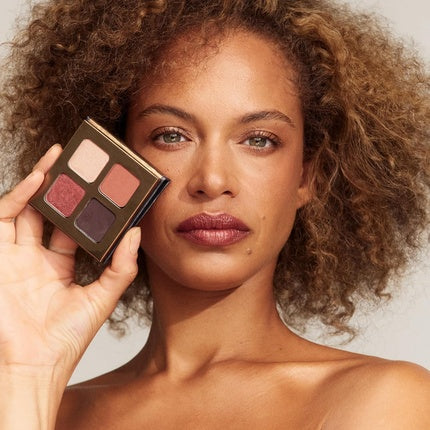 INIKA Organic Quad Eyeshadow Palette Pure Mineral Shimmer Longwear Highly Pigmented Blendable with Vegan Cocoa Seed Extract and Organic Carnauba Wax Cruelty-Free Makeup Flowers