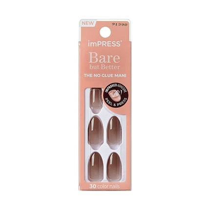 Kiss Impress Bare But Better Ma - Cozy Adhesive Nails, 30 Pieces