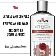 Cremo All Season Body Wash Bourbon & Oak 16oz