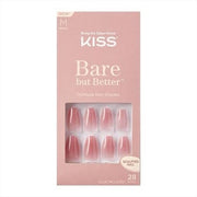 KISS Bare But Better TruNude Fake Nails Nude Nail Shades Manicure Set 28 Split-Resistant, Smudge-Proof Nails for Gluing