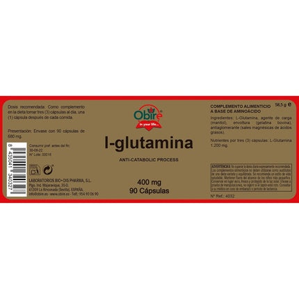Obire L-Glutamine 400mg 90 Capsules