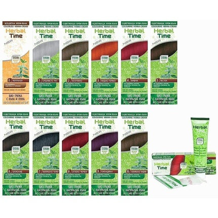 Herbal Time Henna Coloring Cream with Henna Extract Natural Hair Colorant 75ml