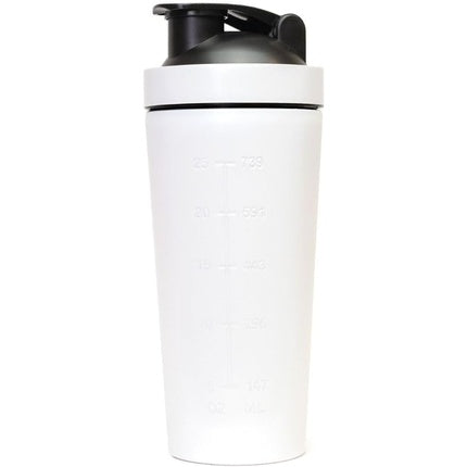 GymBeam Stainless Steel Shaker 750ml Protein Shaker White