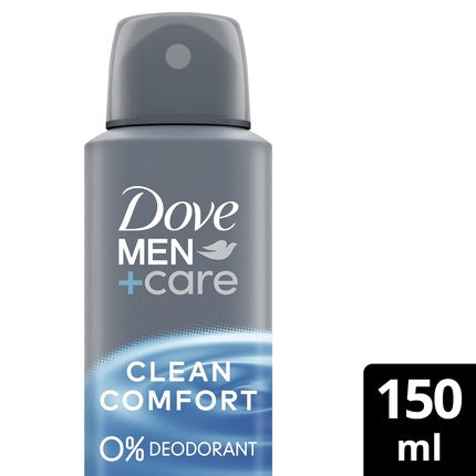 Dove Men+Care Deodorant Spray Clean Comfort Deodorant without Aluminum Protects 48 Hours Against Body Odor 150ml