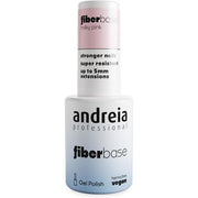 Andreia Professional Fiber Gel Base Coat for Nails High Viscosity Builder Enriched with Synthetic Fibers Vegan and Hema Free 10.5ml Milky Pink