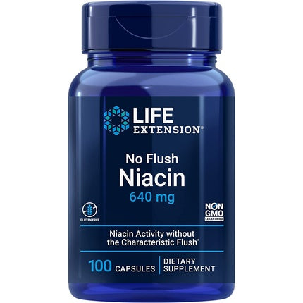 Life Extension No-Flush Niacin Inositol Hexanicotinate 800mg 100 Capsules