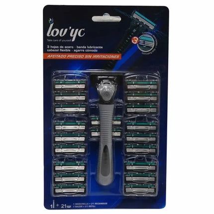 Lovyc Razor 21 Replacement Blades With 3 Steel Blades 22 Units