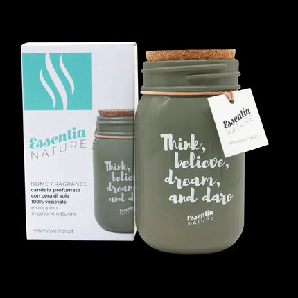 Essentia Nature Gray Scented Candle In Jar - Primitive Forest