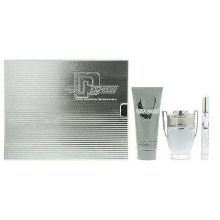 Paco Rabanne Invictus Eau De Toilette 50ml Shower Gel 100ml And Mini 10ml
