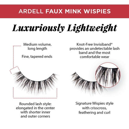 ARDELL Faux Mink Wispies Synthetic Vegan Eyelashes Black - Pack of 4