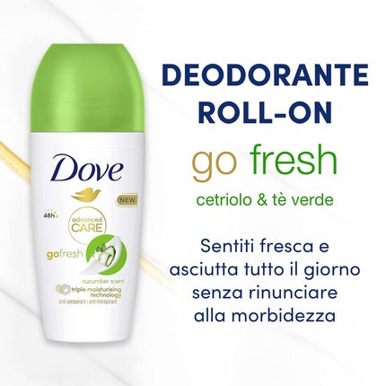 Dove Roll On Advanced Care Cucumber and Green Tea Air Freshener Antiperspirant 48 Hour Protection Deodorant for Men and Women 50ml