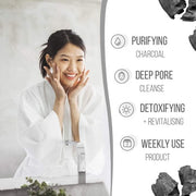 7th Heaven Charcoal Sheet Face Mask with Green Tea and Aloe Vera - Cleansing, Detoxifying, and Revitalizing