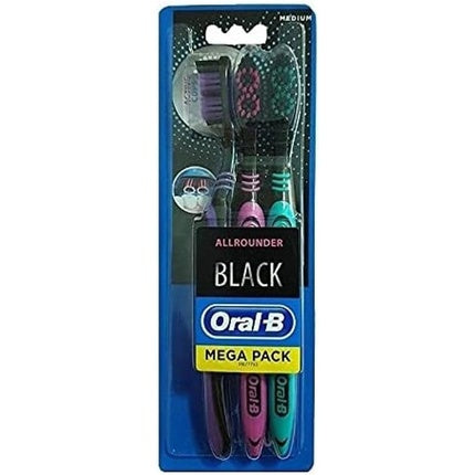 Oral-B Allrounder Black Medium Manual Toothbrushes 3 Count