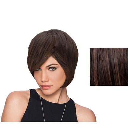 Layered Bob Color R435s Black Cherry Wig with Soft Side Swept Bangs