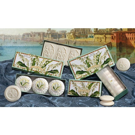 Saponificio Artigianale Fiorentino Lily of the Valley Round Sculpted Soap Set 300 Grams