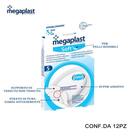 Megaplast Soft Ml 5 Sterile Eye Compresses Pack Of 5 12 Pieces
