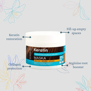 Keratin Hair Mask Collagen and Argan Deep Regeneration 300ml - 0% Parabens