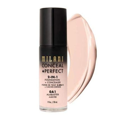 Milani Conceal + Perfect 2-in-1 Foundation + Concealer Alabaster 1 Fl. Oz. Cruelty-Free Liquid Foundation