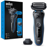 Braun Series 5 Men's Electric Shaver and Trimmer with EasyClick Attachment, EasyClean, Wet & Dry, Rechargeable and Cordless - Blue