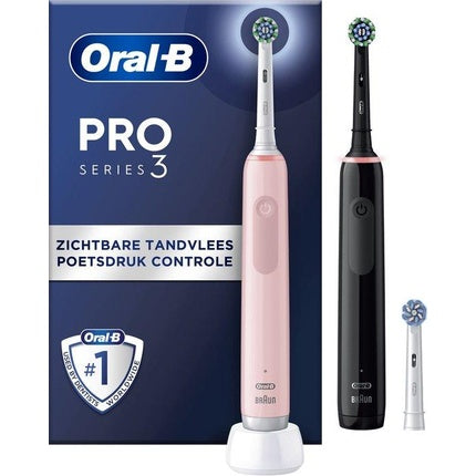 Oralb Electric Toothbrush Pro 3 3900 Duo Black And Pink