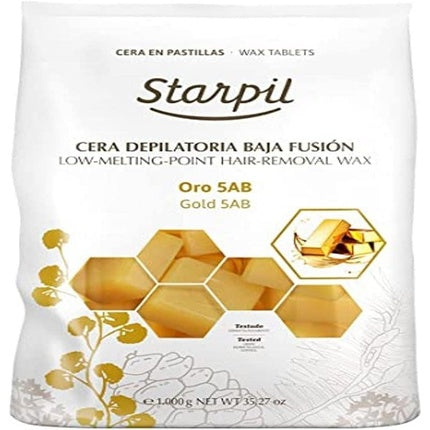 Stripless Gold Hard Wax with Titanium Dioxide Tablets Starpil 1kg