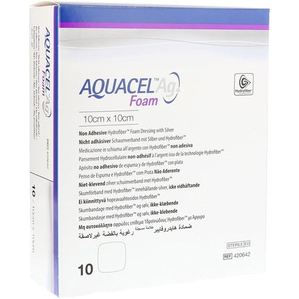 AQUACEL Ag Non-Adhesive Square Foam 10x10cm
