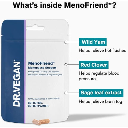DR.VEGAN MenoFriend Menopause Support 60 Capsules - Botanicals, Vitamins and Minerals