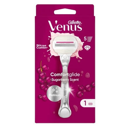 Gillette Venus Platinum Comfortglide Sugarberry Shaver With 1 Head