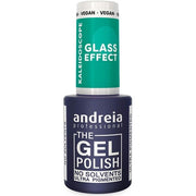 Andreia Professional Semi-Permanent Nail Gel Polish Kaleidoscope Glass Effect Collection Colour KL4 Glass Effect Translucent Green 10.5ml