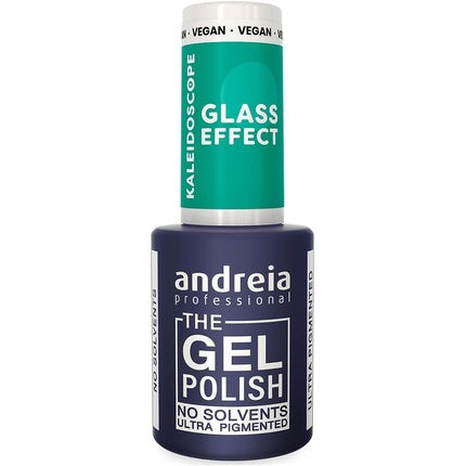 Andreia Professional Semi-Permanent Nail Gel Polish Kaleidoscope Glass Effect Collection Colour KL4 Glass Effect Translucent Green 10.5ml