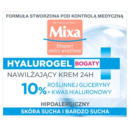 Mixa Expert Sensitive Skin Hyalurogel Rich Cream Intensively Moisturizing 50ml