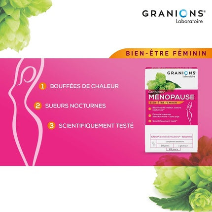 Granions Menopause 28 Capsules - 28 Days Lifenol Hops Extract