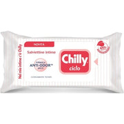 Chilly Bike Wipes Intimate Hygiene Wipes 100% Biodegradable Fabric pH 3.5 Clinically Tested - Pack of 12