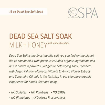 BCL Spa Milk + Honey Dead Sea Salt Soak