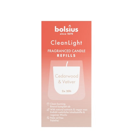 Bolsius Clean Light Refill Cedarwoodvetiver