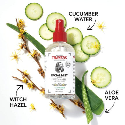 Mild Hamamelis Cucumber Face Toner Spray with Organic Aloe Vera 237ml