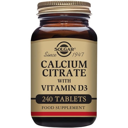 Solgar Calcium Citrate with Vitamin D3 High Potency Formula 240 Tablets