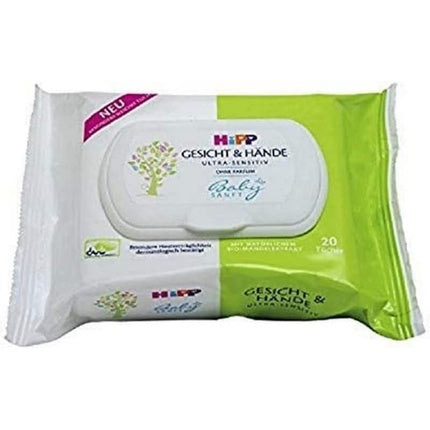 HiPP Babysanft Face and Hands Wipes 20 Wipes