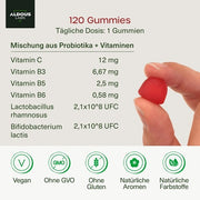 Probiotic Gummies for Kids 120 Gummies Natural Cherry Flavor Gut Health Bifidobacterium Lactobacillus Vitamin C B3 B5 B6