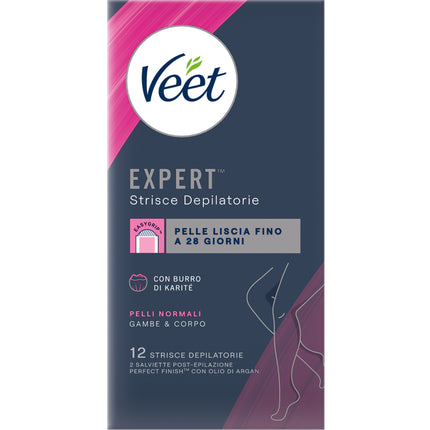 Veet Body Hair Removal Wax Strips for Normal Skin - Pack of 12