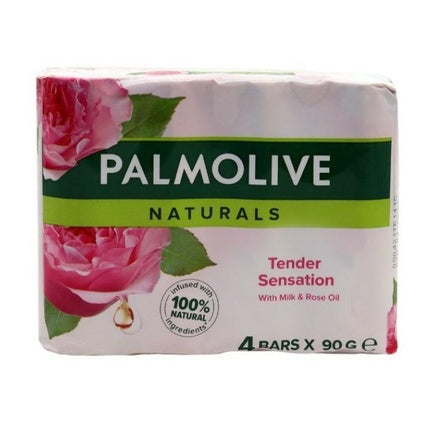 Palmolive Tender Sensation Rose Milk Soap Bar - 4 X 90g