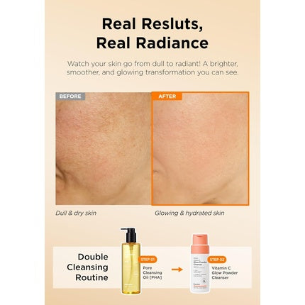 Hanskin Vitamin C Glow Powder Cleanser Gentle Face Wash for Brightening