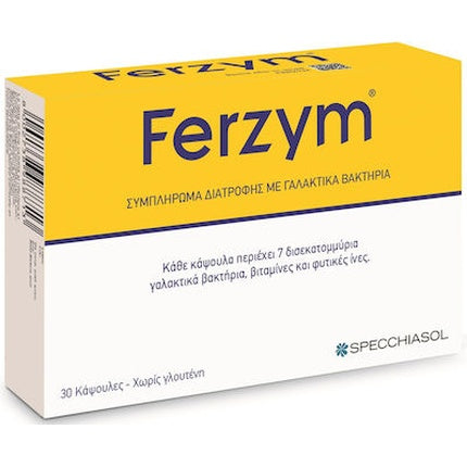 Specchiasol Ferzym Dietary Supplement With Beneficial Bacteria, Vitamins B And Dietary Fibers - 30 Tablets